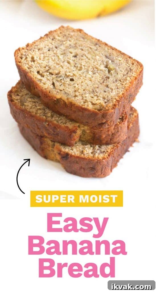 Stack of moist banana bread