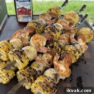seafood boil on a cutting board