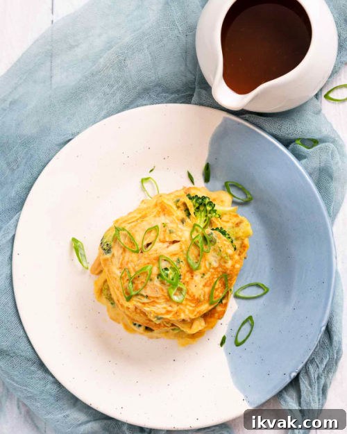 Keto Egg Foo Young Recipe: Low-Carb Chinese-Style Omelette 14 Stacking the patties.