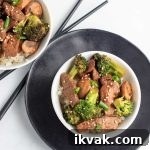 Keto Broccoli Mushroom Asian Style Beef Bowls