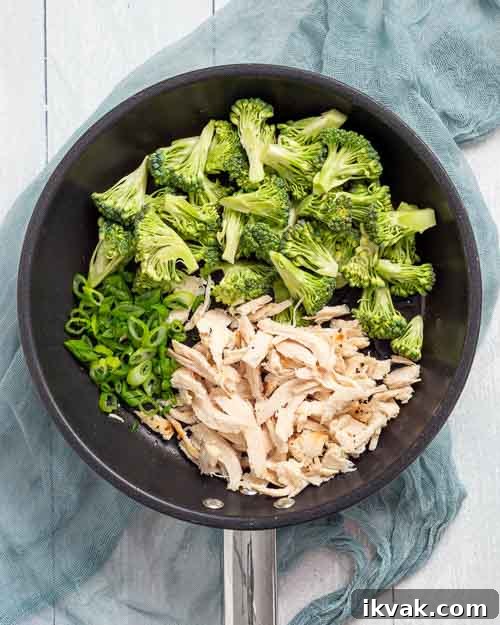 Keto Egg Foo Young Recipe: Low-Carb Chinese-Style Omelette 8 Cooking the veggies and chicken.