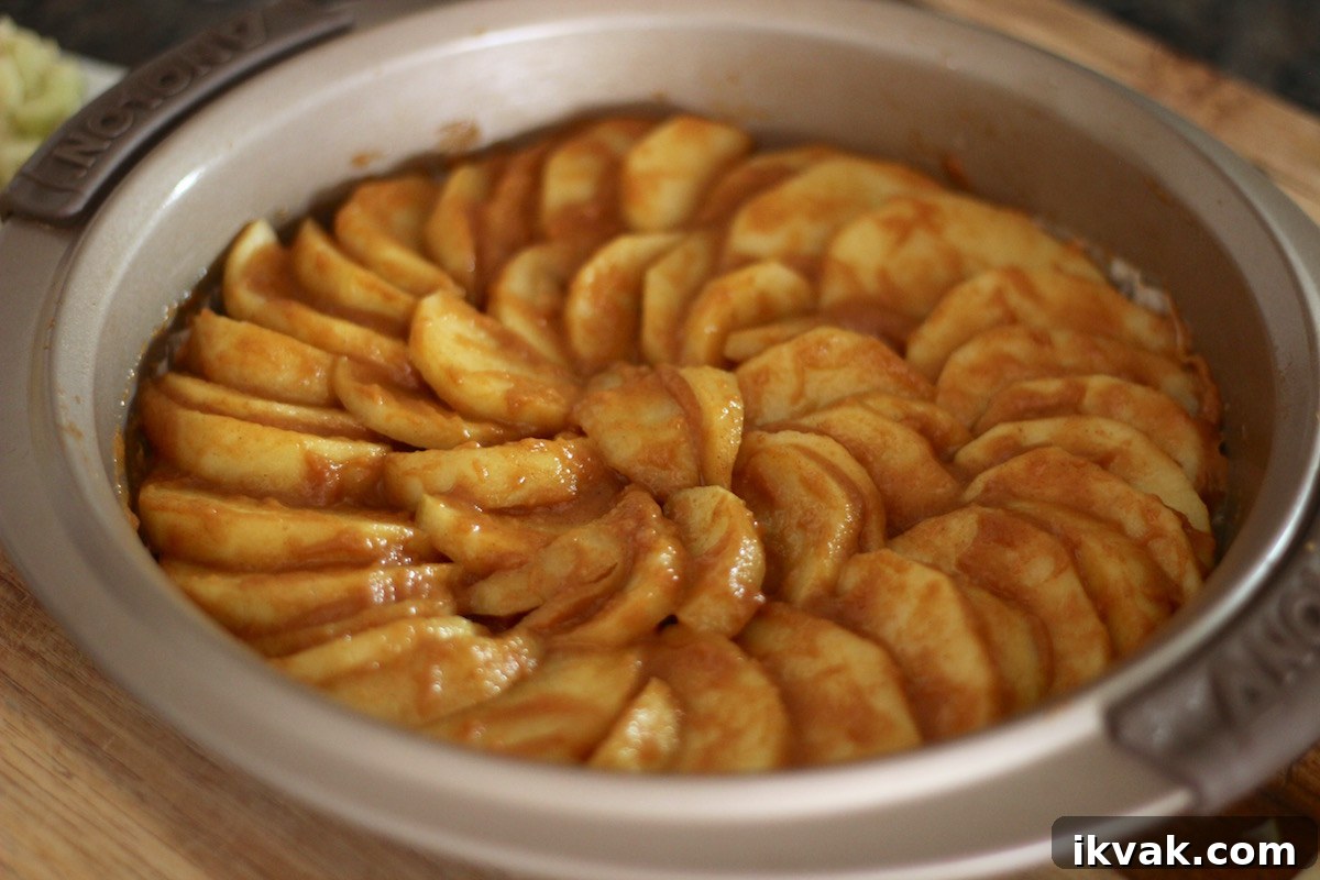 Paleo Caramel Apple Upside Down Cake (AIP) - an allergy-friendly apple cake is taken to the next level with loads of dairy-free caramel sauce! | fedandfulfilled.com
