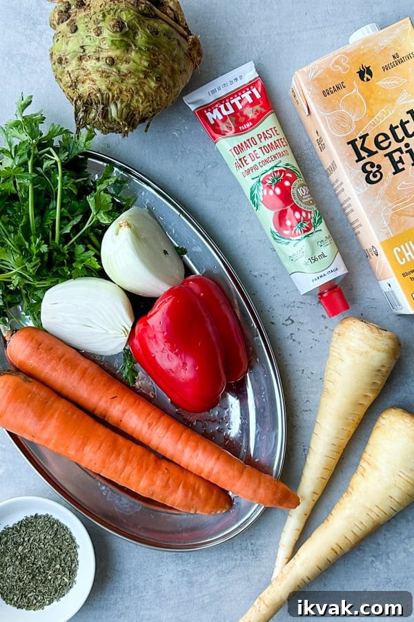 ingredients for Romanian meatball soup