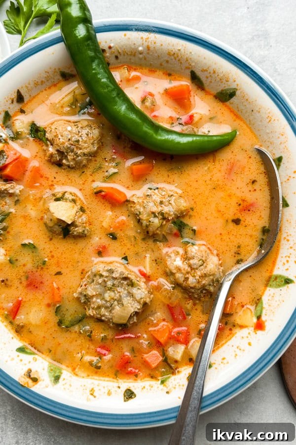 Romanian Meatball Soup Ciorba de Perisoare Recipe