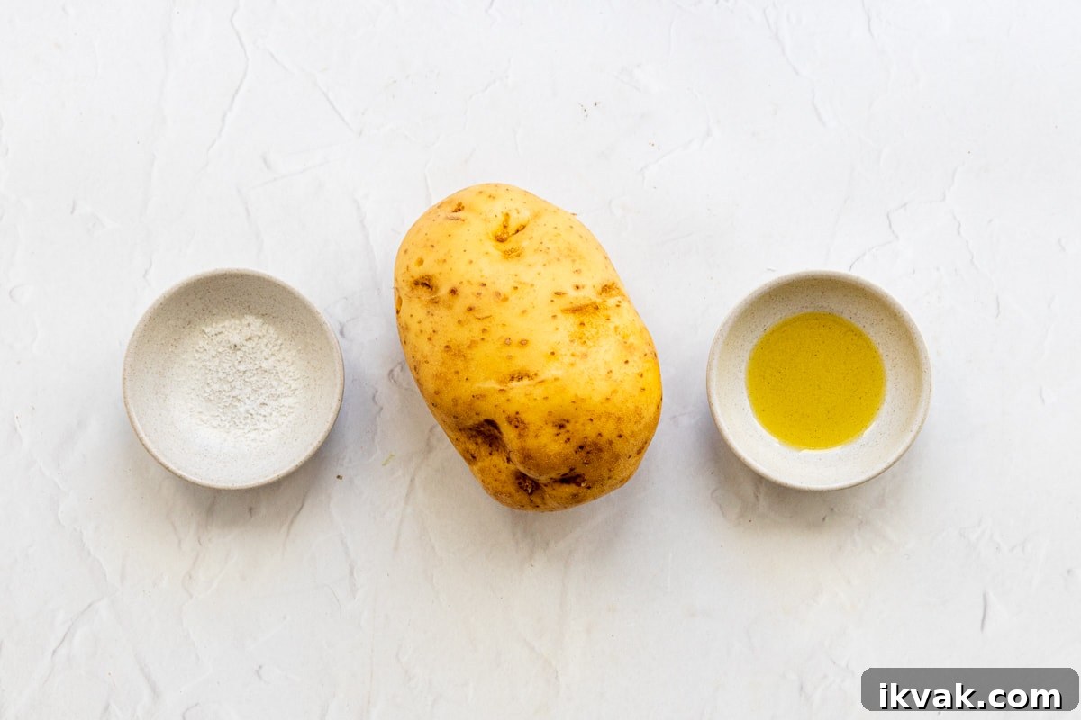 Ingredients for air fried jacket potatoes