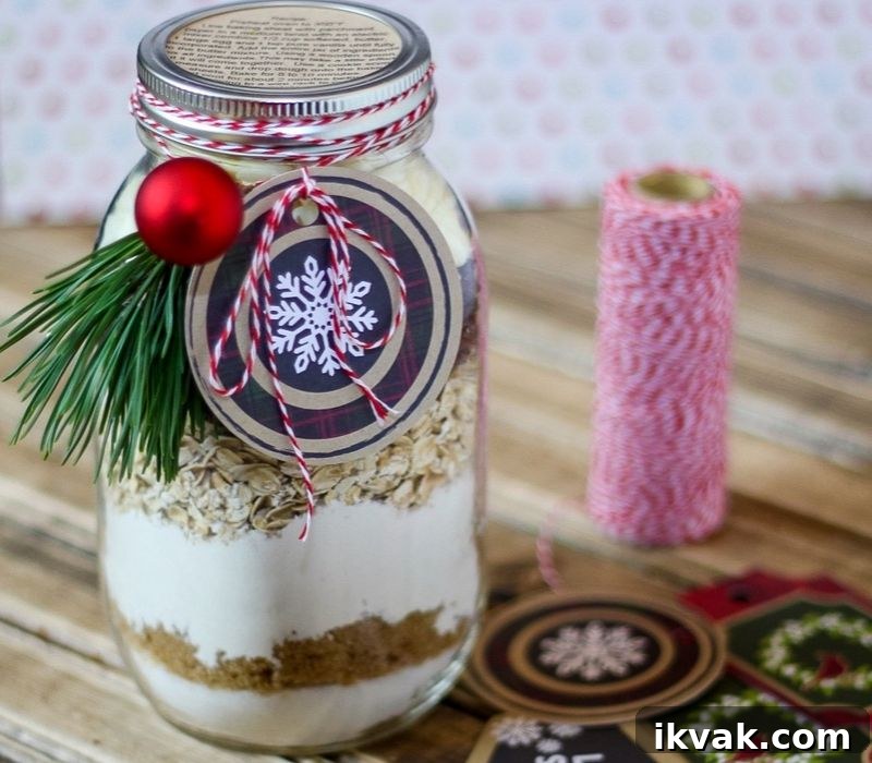 This easy Cranberry White Chocolate Oatmeal Cookies In a Jar recipe is a perfect handmade gift! It's a sweet and delicious gift friends and family will love.