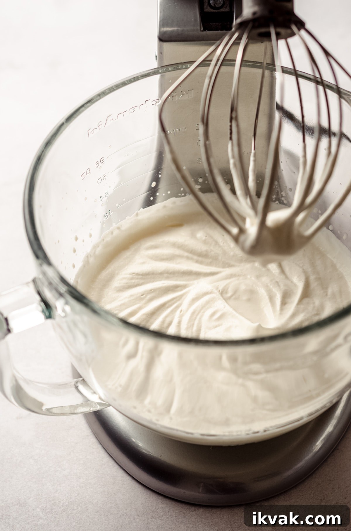 homemade whipped cream in a stand mixer
