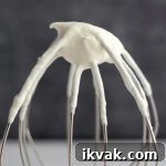 whipped cream on a whisk attachment