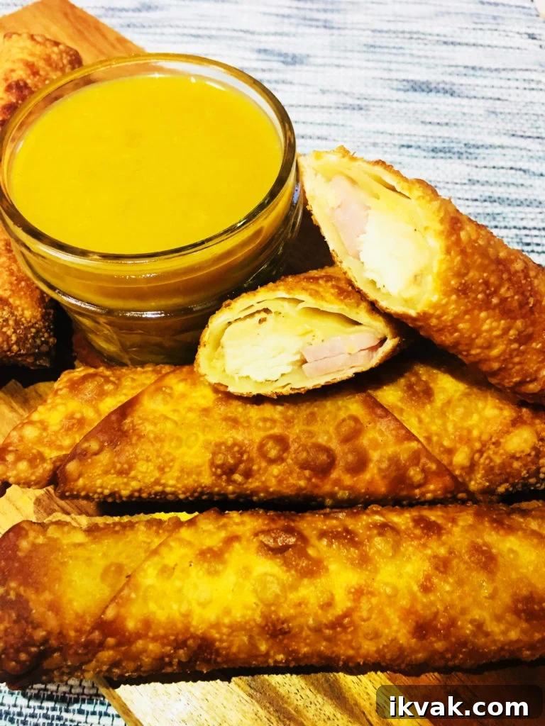 Chicken Cordon Bleu Egg Rolls