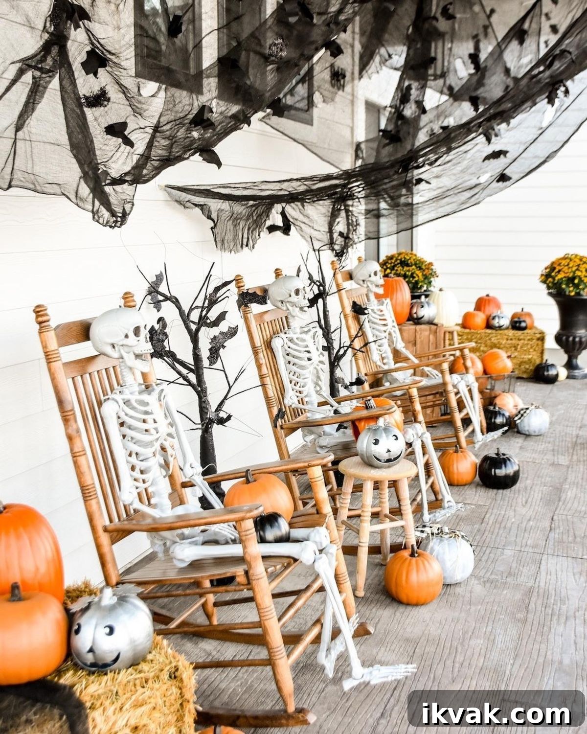 Skeletons Chillin’ in Rocking Chairs