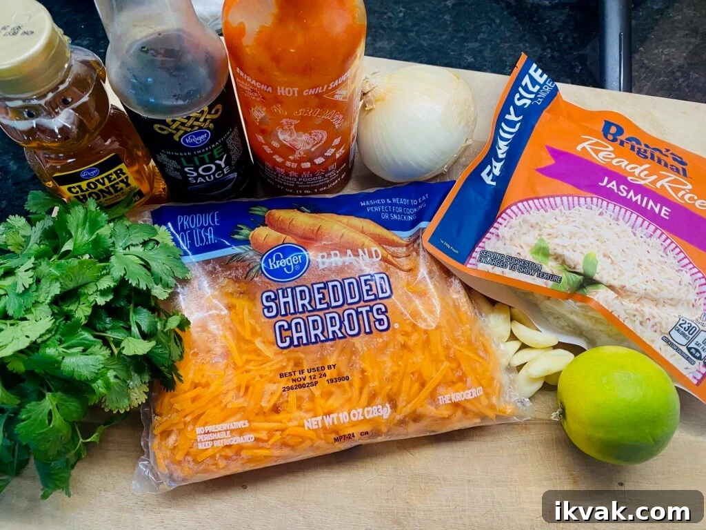 ingredients for Blackstone Honey Lime Chicken Bowls
