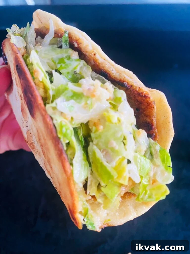 Smashed Chicken Caesar Tacos