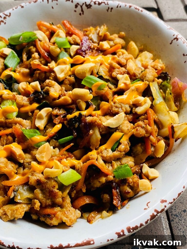 Blackstone Hoisin Peanut Egg Roll Bowls