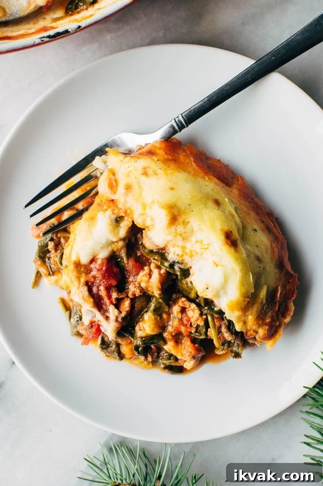 Paleo italian shepherds pie with bolognese sauce and whipped parsnips! A delicious and easy casserole packed full of veggies and delicious flavors - perfect for a healthy cold weather dinner!