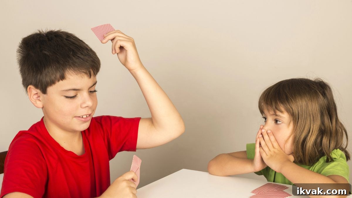 kids playing cards