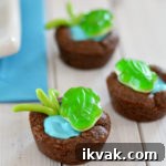 Frog Cookie Cups to look like a pond. Perfect birthday party, classroom or leap year treat!