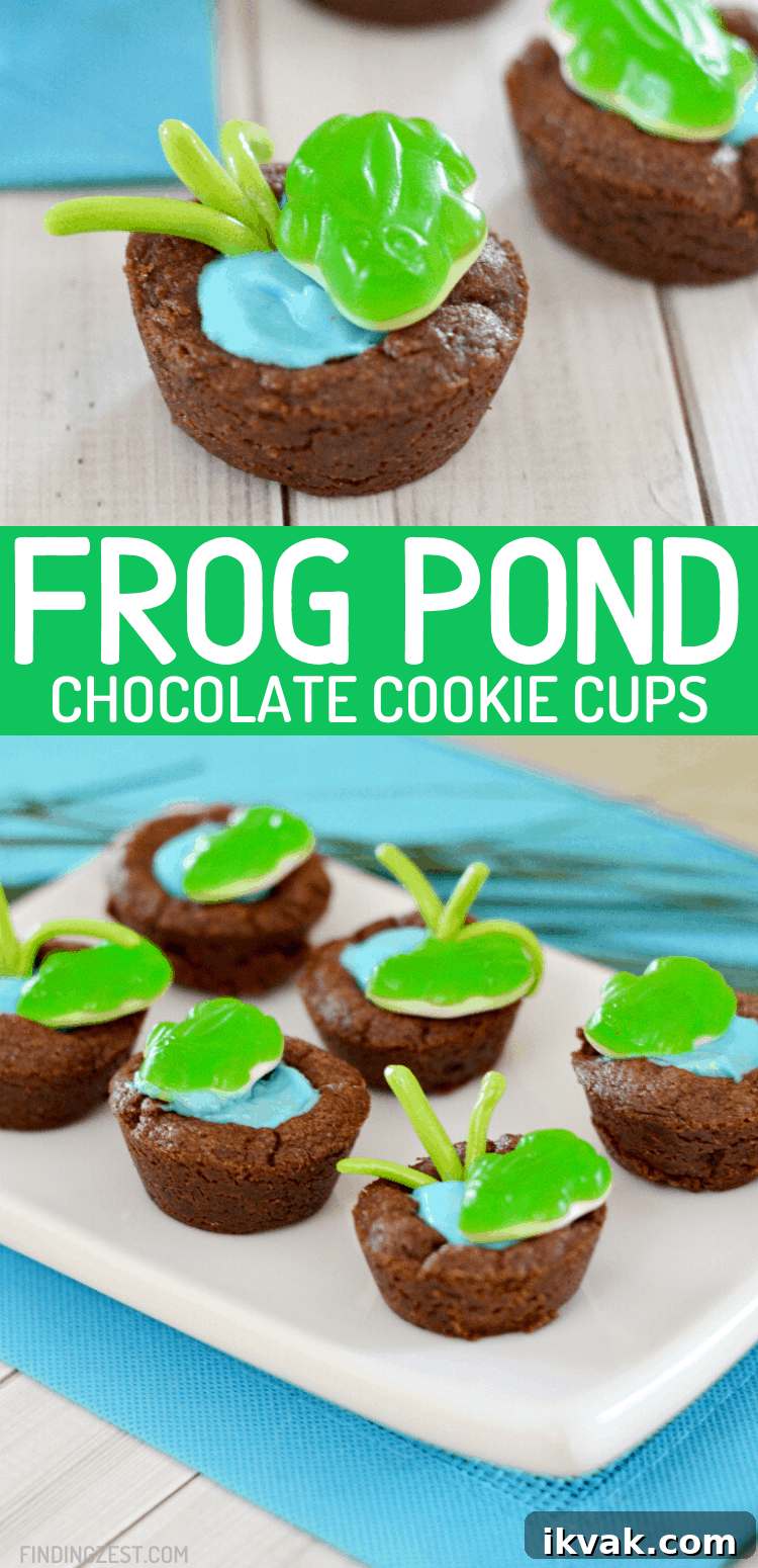 Frog cookie cups are a fun dessert for your frog birthday party, spring celebration or leap day! 