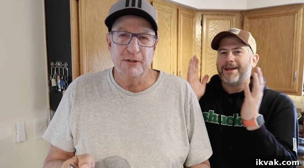 Man and his father looking happy.