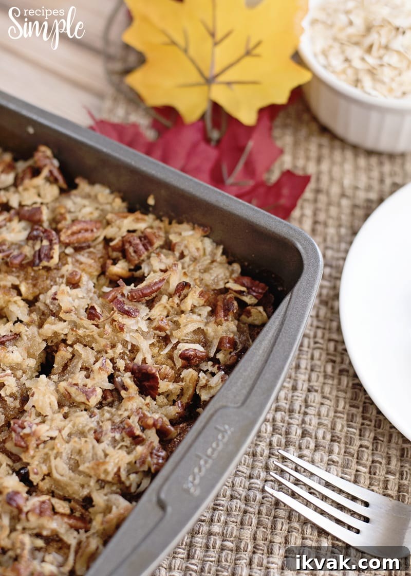 Oatmeal Cake with Coconut-Pecan Frosting Recipe 3 Oatmeal Cake with Pecan Frosting