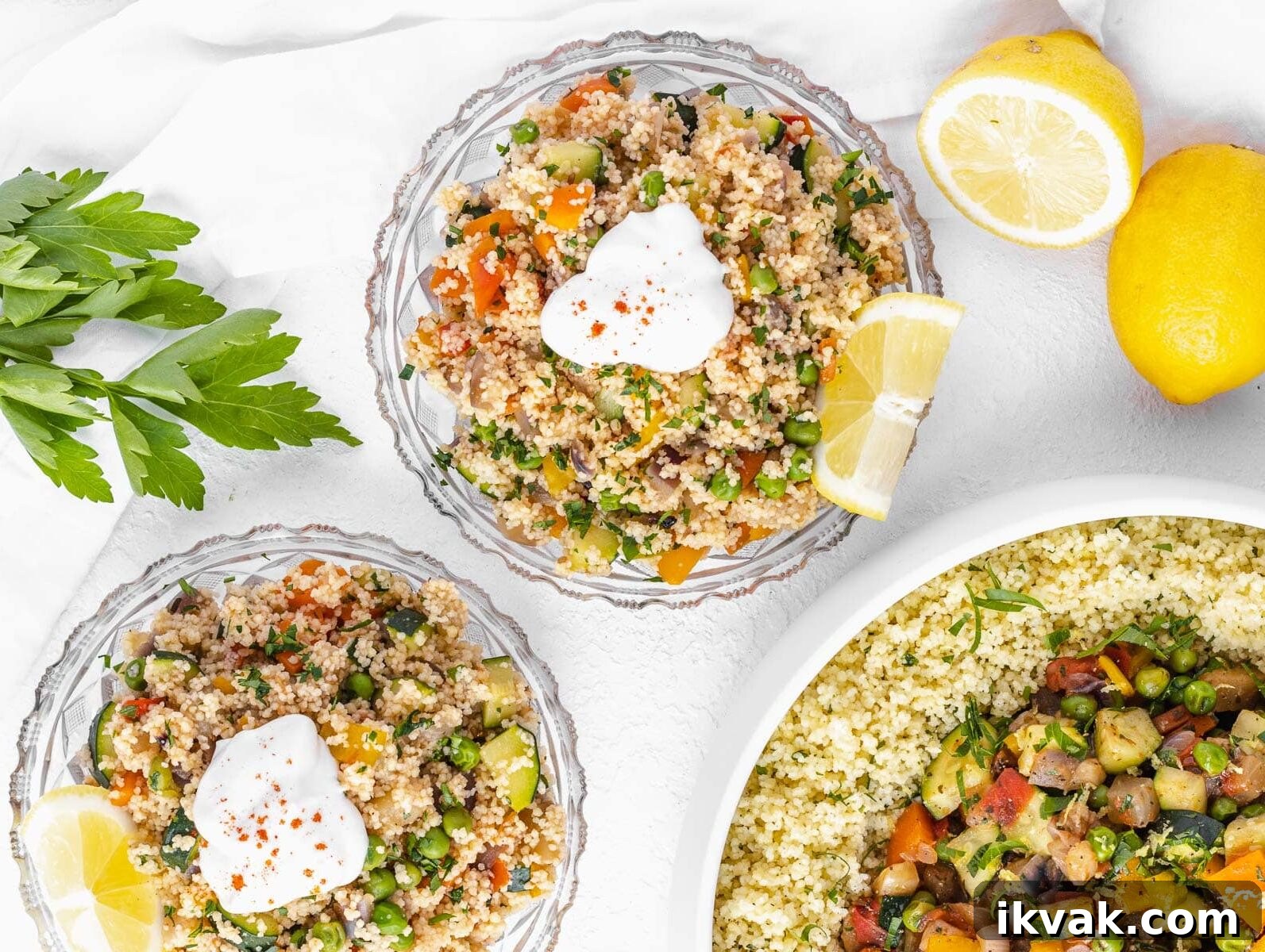couscous with veggies and dairy free yogurt