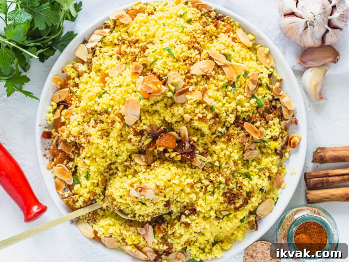 moroccan couscous with nuts and dried fruits