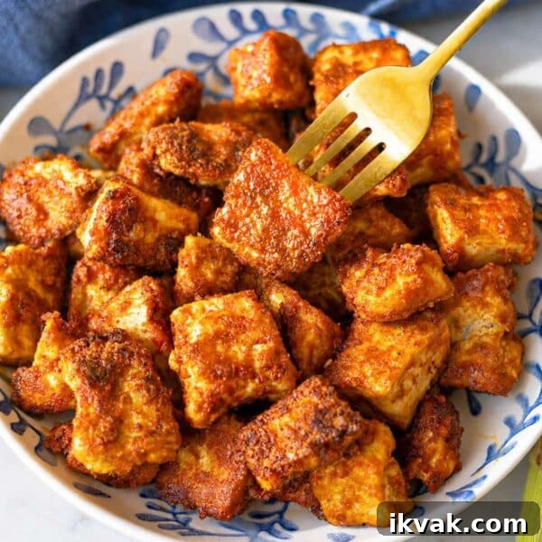 Crispy fried tofu with golden crunchy coating.