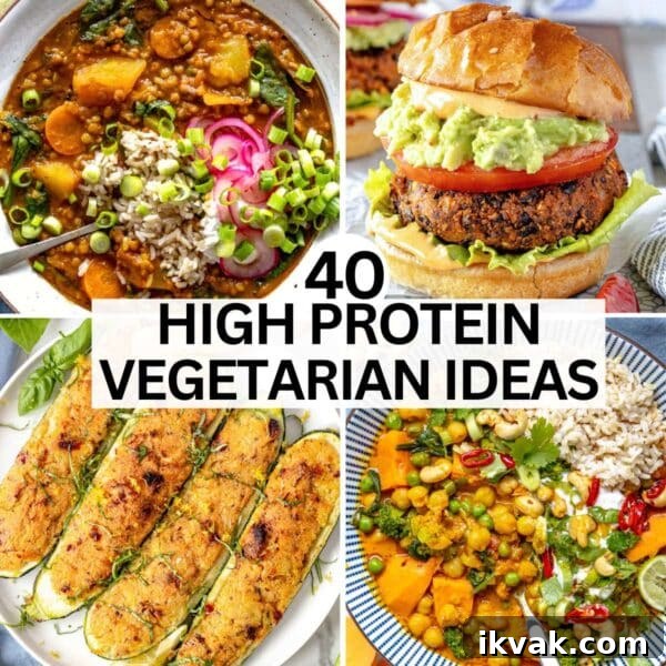 High protein vegetarian meal ideas for a healthy diet.