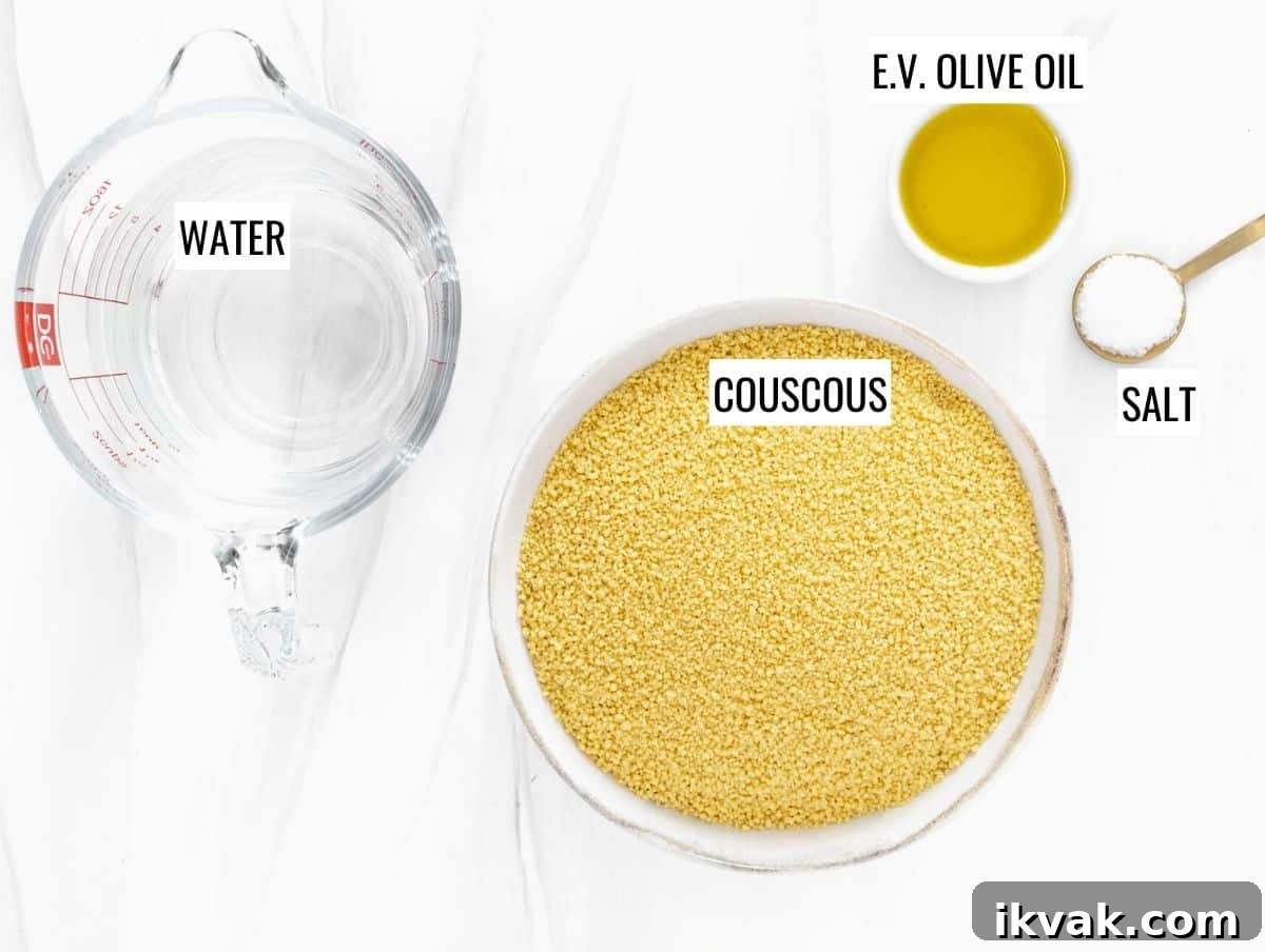 Ingredients for cooking couscous
