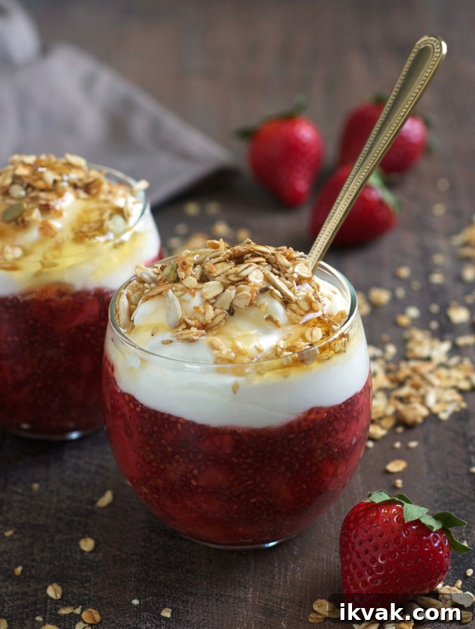 Strawberry Chia Fools with Yogurt Whipped Cream