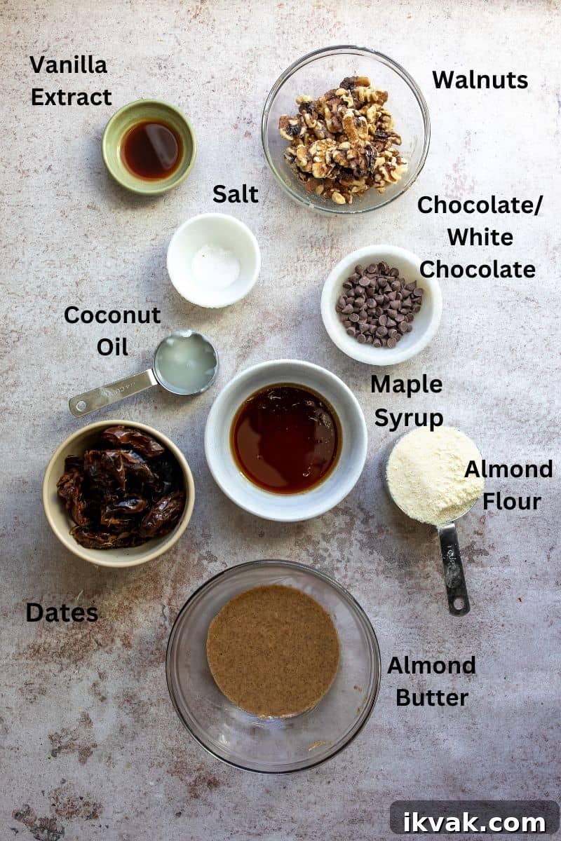 Ingredients to make this recipe in small bowls.