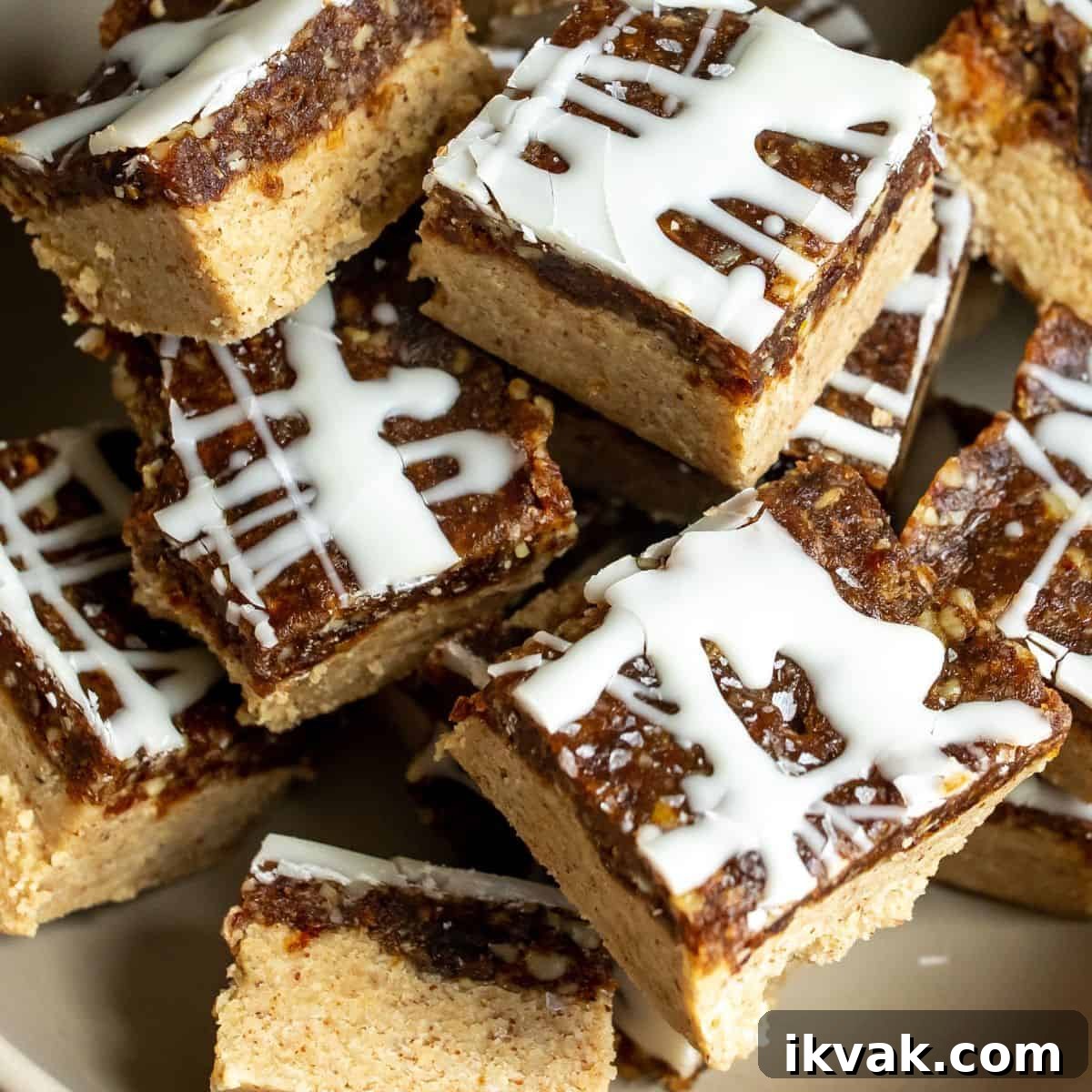Chewy no bake blondies with icing.