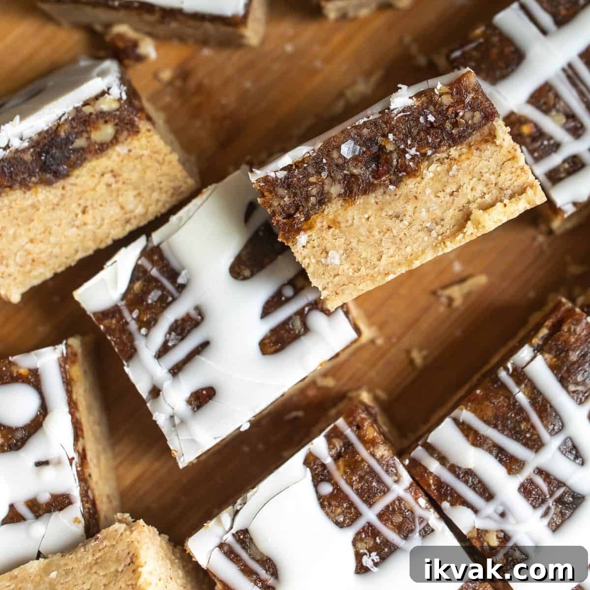 Sliced no bake blondies.