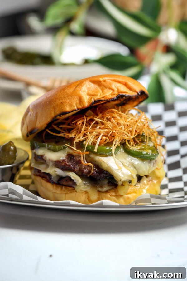 Caesar-Style Whipped Butter: Creamy Dressing-Inspired Spread 7 Cheesy Jalapeño Smash burger with brie cheese that has been made on a griddle but you can also make it on a grill.