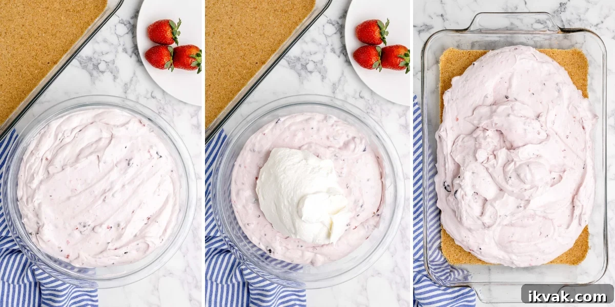 berry cheesecake assembling in a dish