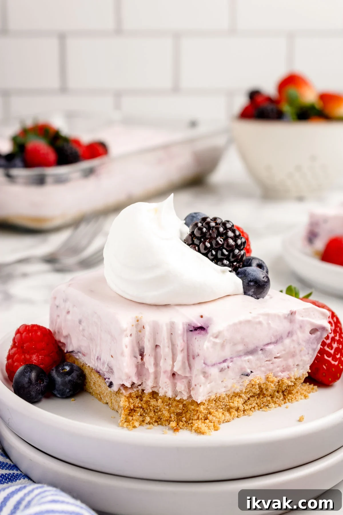 berry cheesecake on a plate