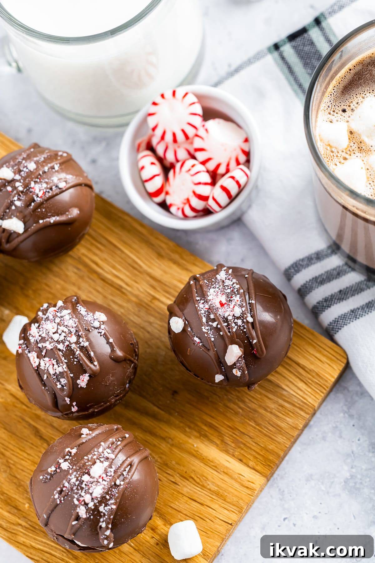 DIY Hot Cocoa Bombs Recipe: How to Make Chocolate-Filled Cocoa Bombs 9 hot cocoa bombs recipe on a wooden board