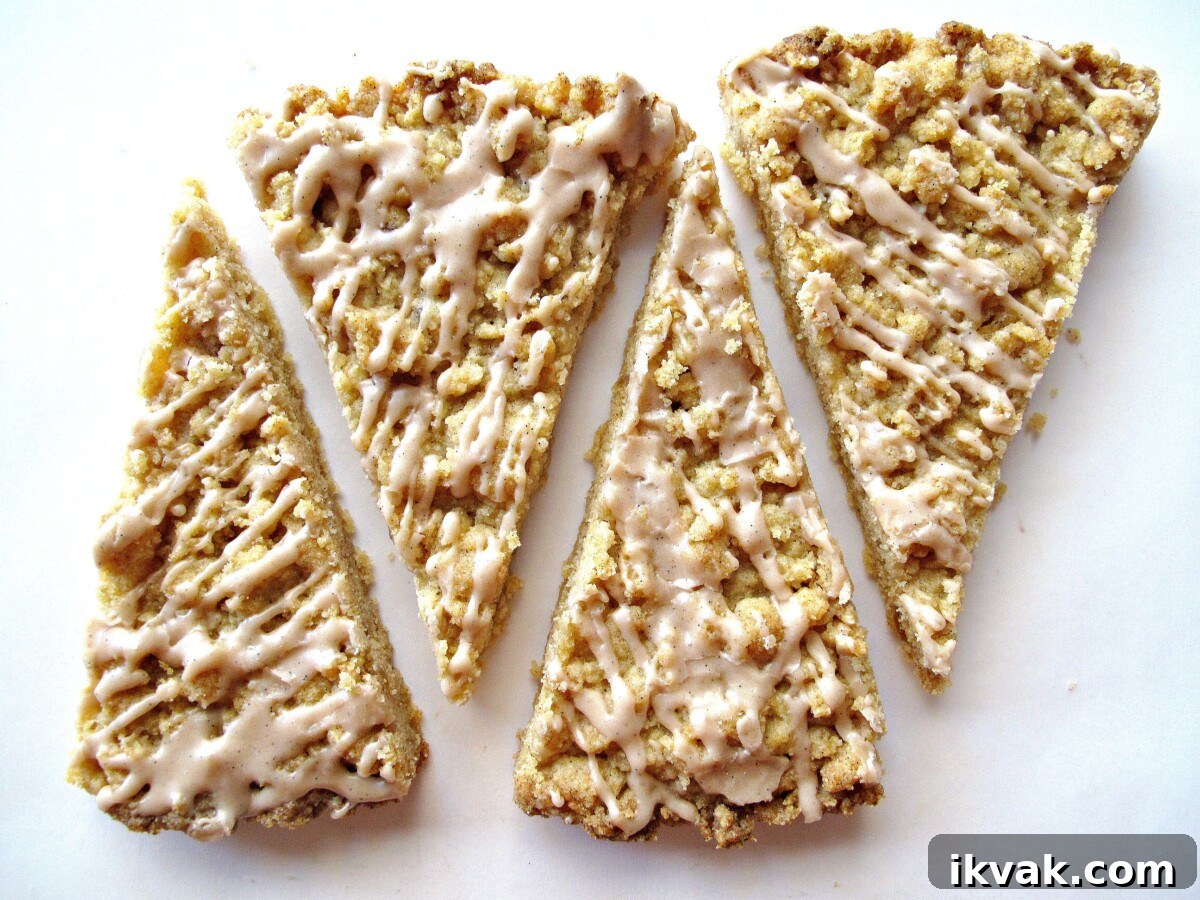 Cinnamon Streusel Cookie Recipe: Crispy, Buttery Bites 3 Sliced triangle wedges of Streusel Cookies baked in a round cake pan.