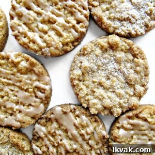 Cinnamon Streusel Cookie Recipe: Crispy, Buttery Bites 9 Streusel Cookies with powdered sugar or icing drizzle.