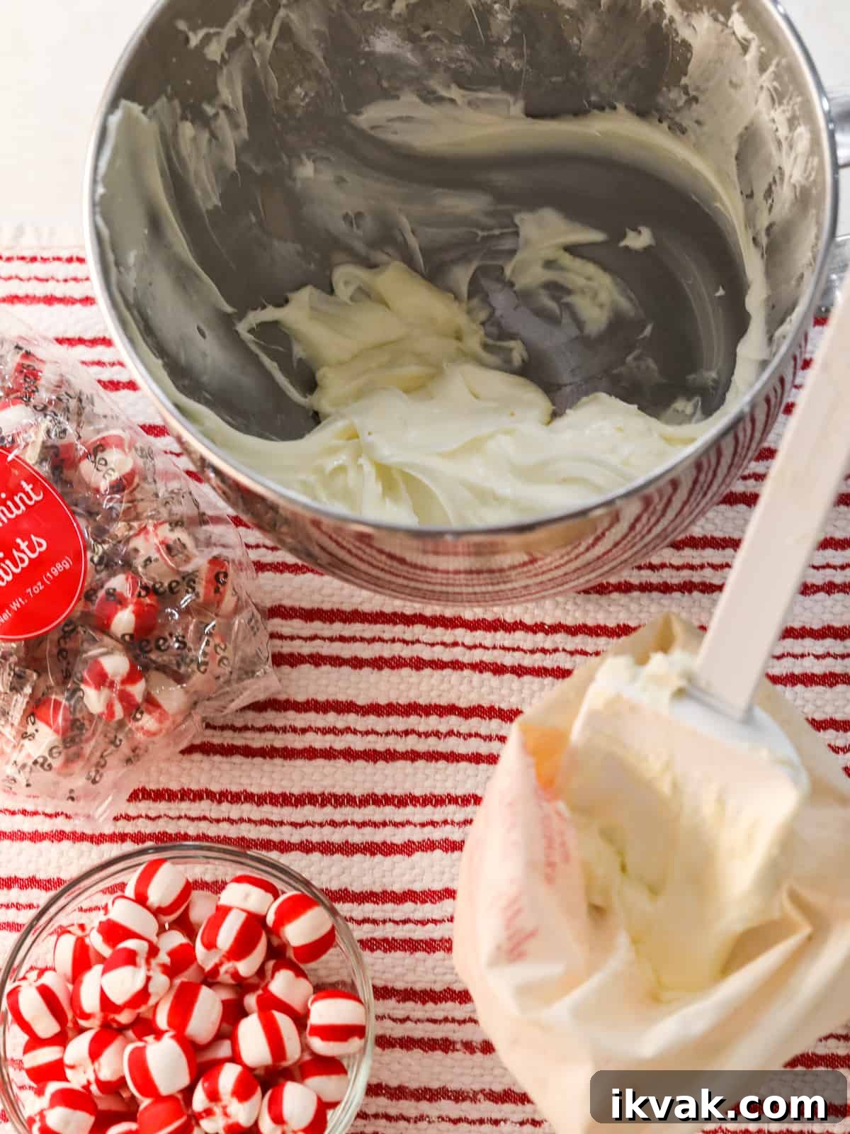 Classic Christmas Cake Recipe: Moist Fruit Cake for the Holidays 12 Mixing peppermint cream cheese frosting