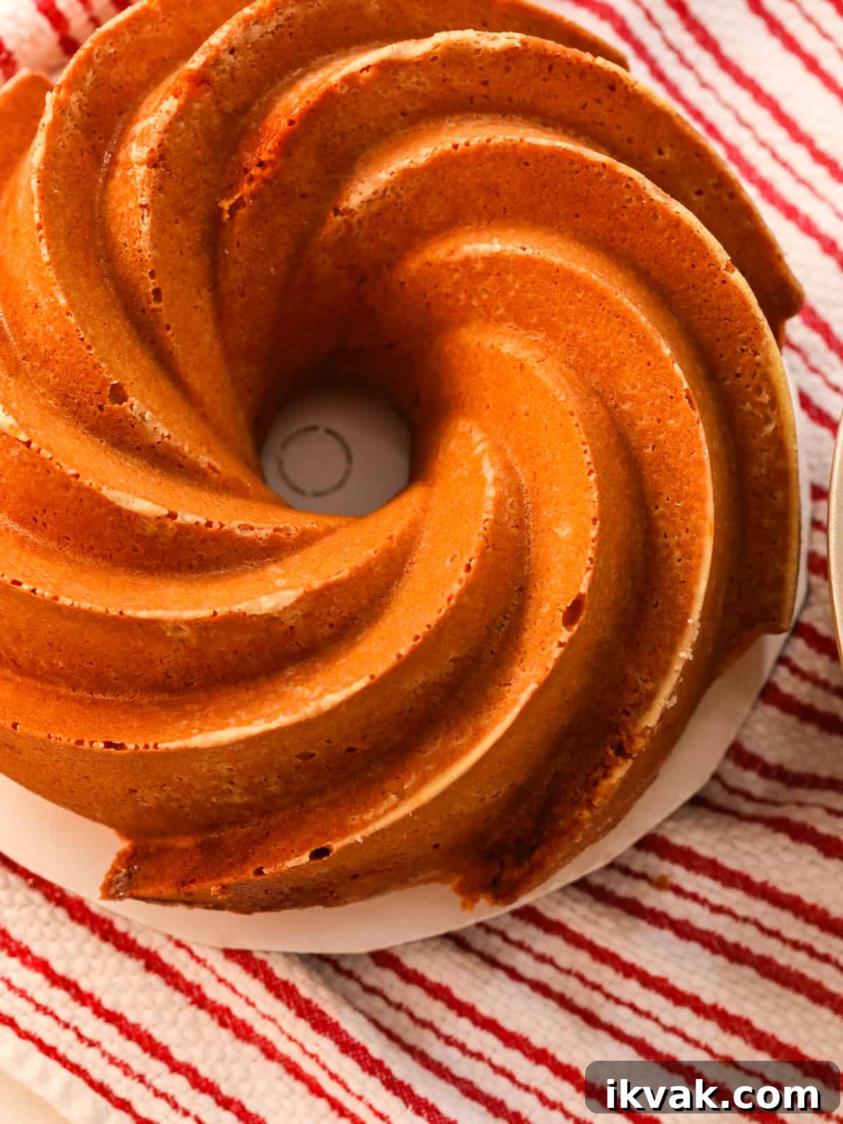 Classic Christmas Cake Recipe: Moist Fruit Cake for the Holidays 13 Baked swirled bundt cake overhead