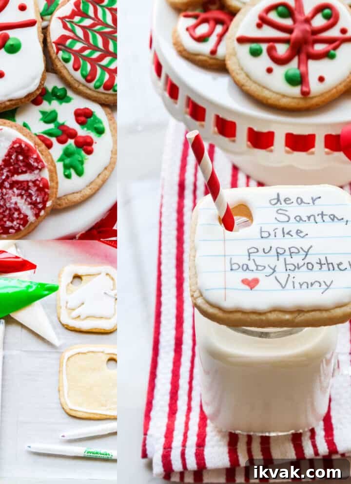 Santa's cookies and milk collage