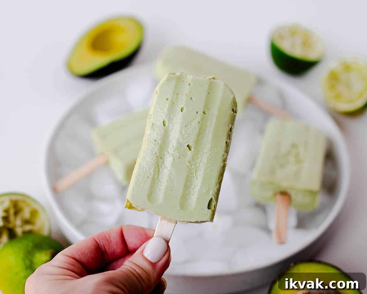 Creamy Avocado Lime Popsicles — Dairy-Free Recipe 5 How to make avocado ice pops