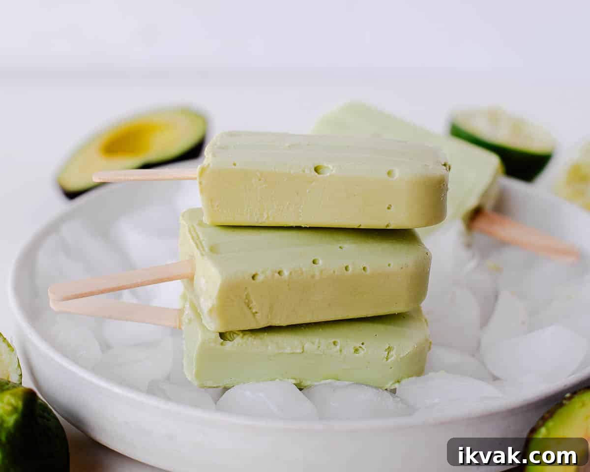 Creamy Avocado Lime Popsicles — Dairy-Free Recipe 10 homemade popsicles recipe with avocado