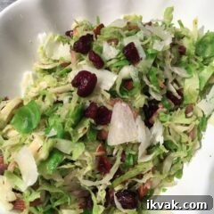 Brussels sprouts with almond, bacon and cranberries