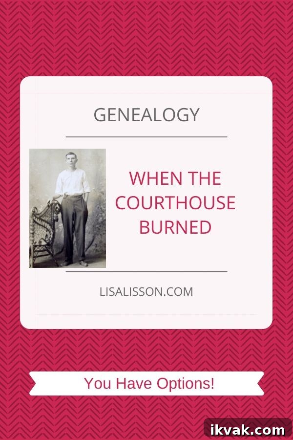 genealogy in a burned county pin