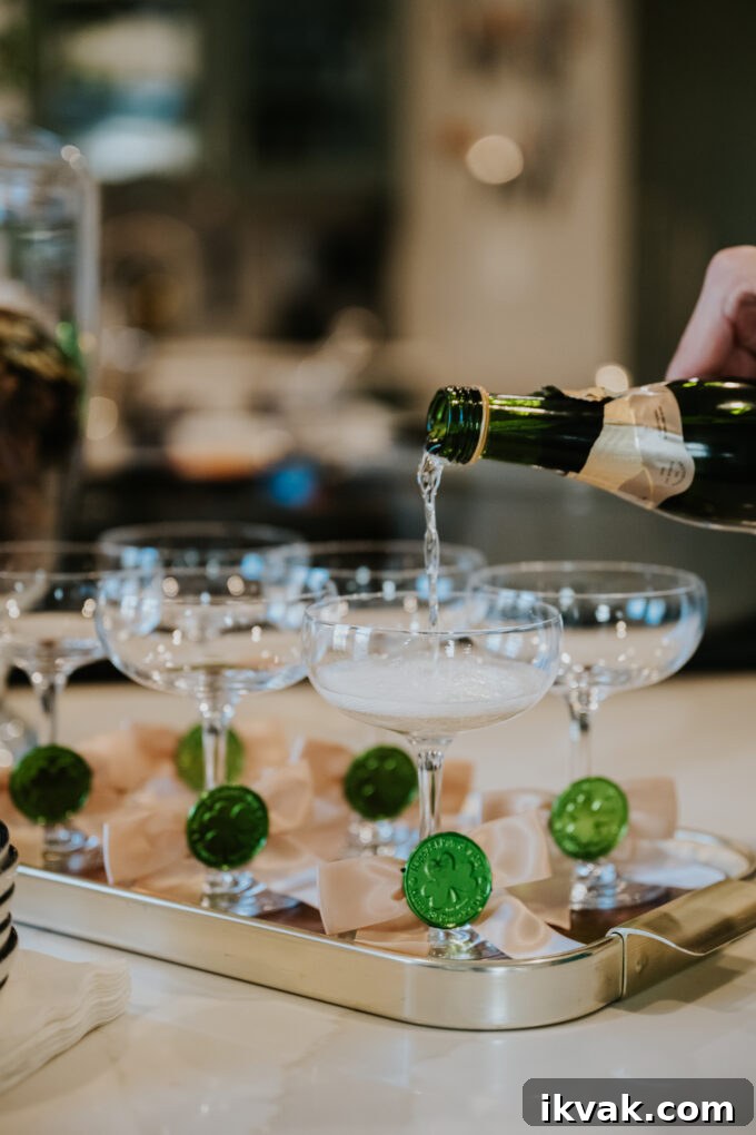 champagne being poured into glasses