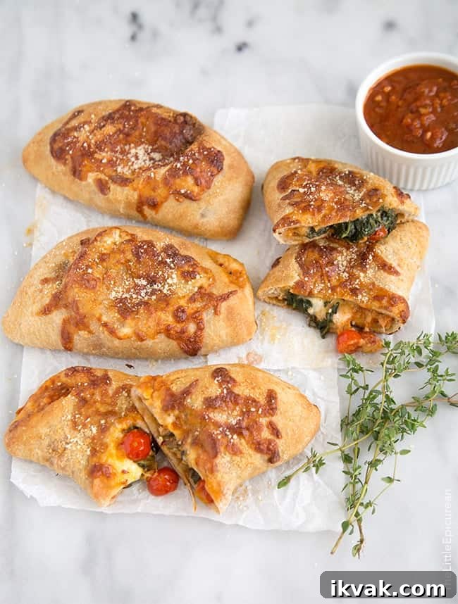 Spicy Chicken Sausage and Spinach Calzone