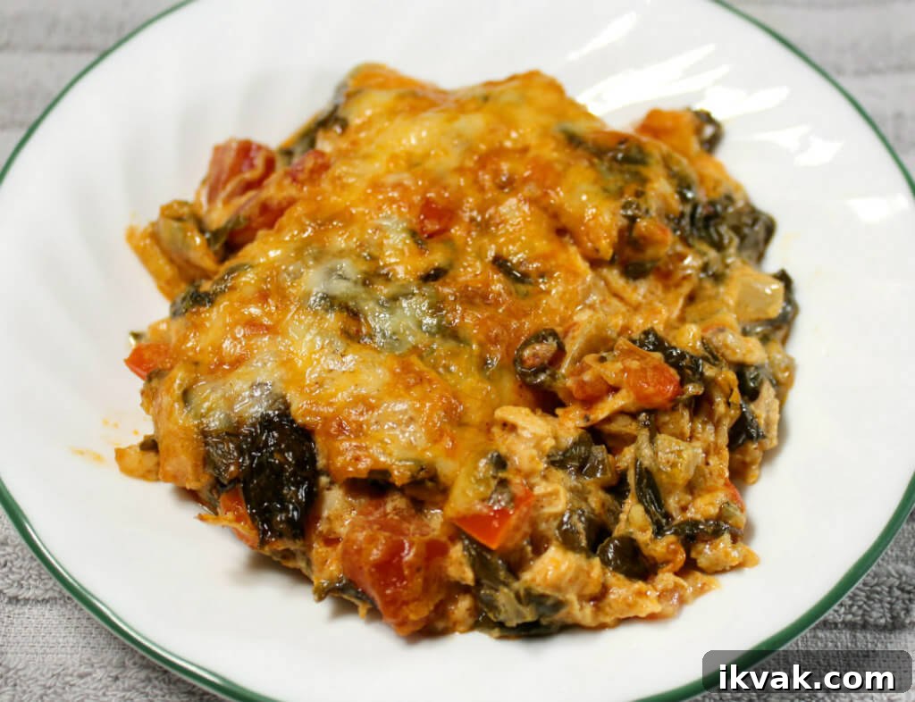 Mexican Keto Chicken Florentine Casserole1