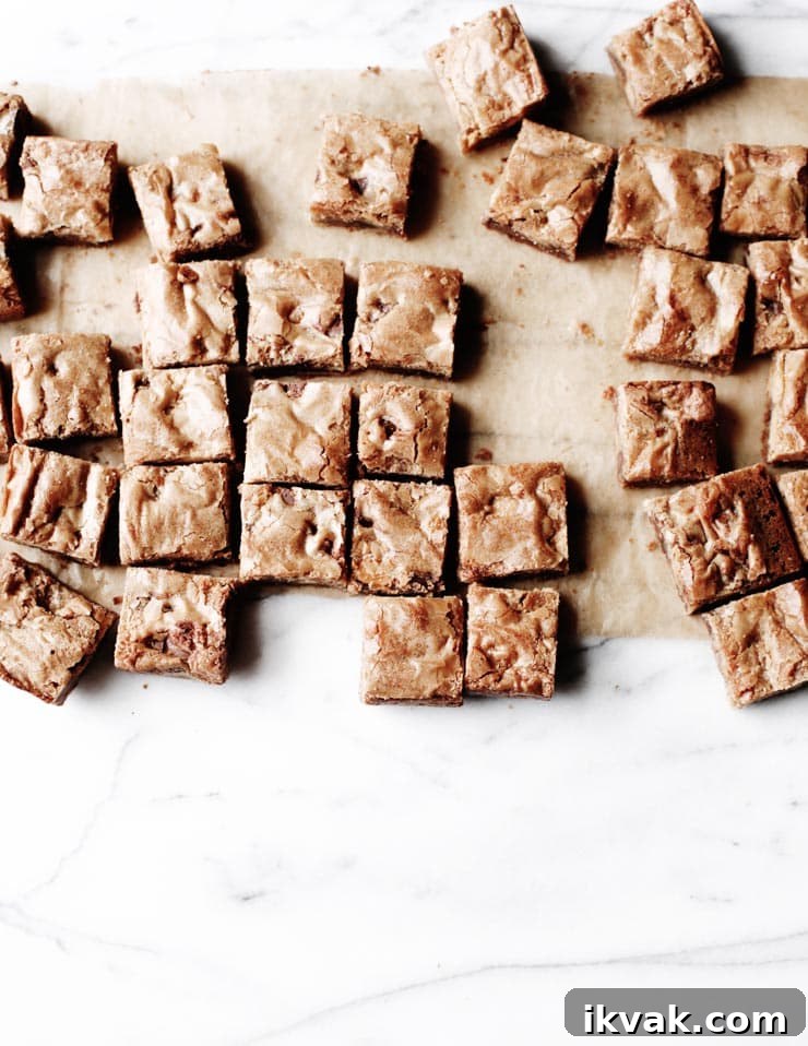Closeup of Nancy Drew Blondies - Buttery, Chewy Blondies with Chocolate