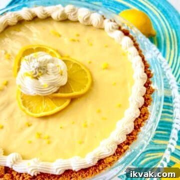 Lemon Icebox pie with whipped cream.
